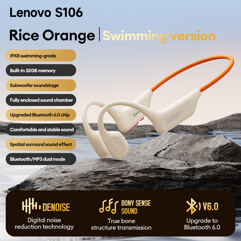 Bone Conduction Headphones Swimming Ip68 - Choice Lenovo S106 Auriculares de conducción