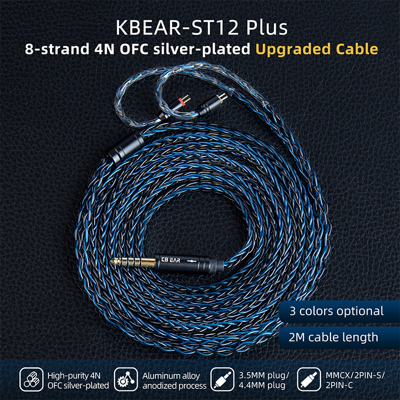 Balanced Headphone Cable 4.4Mm Mmcx - KBEAR-Cable de auriculares ST12 Plus IEM,
