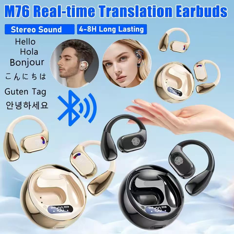 Wireless Earbuds Gaming Low Latency - Auriculares M76 con Traductor IA, Bluetooth
