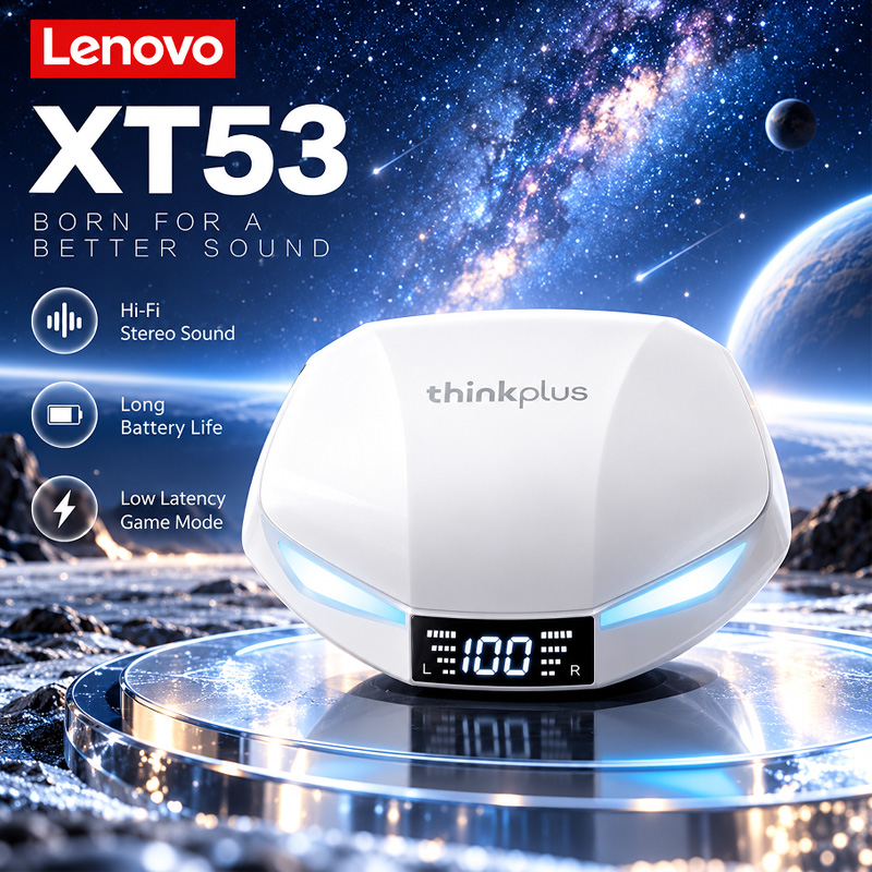 Wireless Earbuds Gaming Low Latency - Auriculares inalámbricos Lenovo XT53 con tecnología