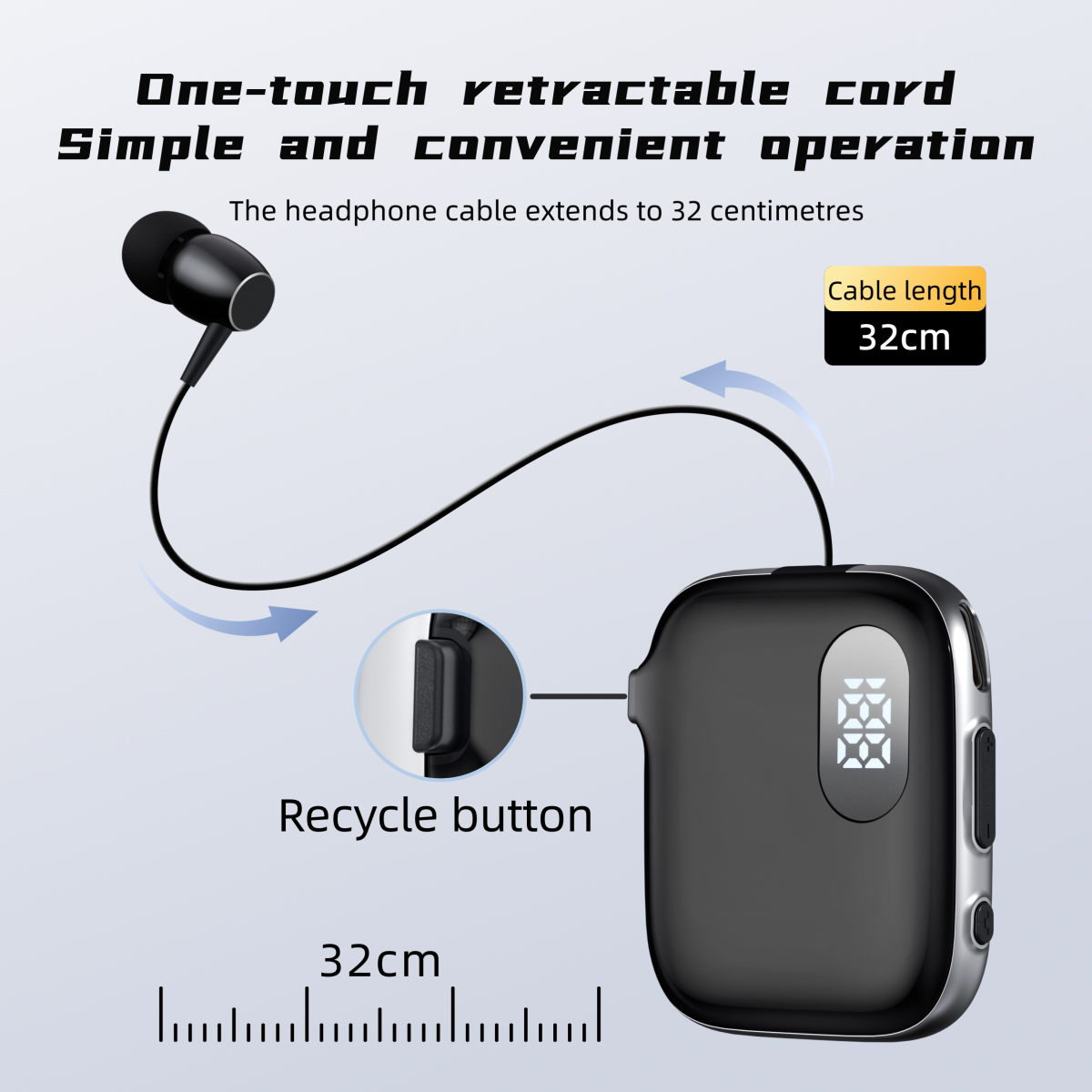 Active Noise Cancelling Headphones Over Ear - Auriculares Bluetooth con Clip para Solapa,