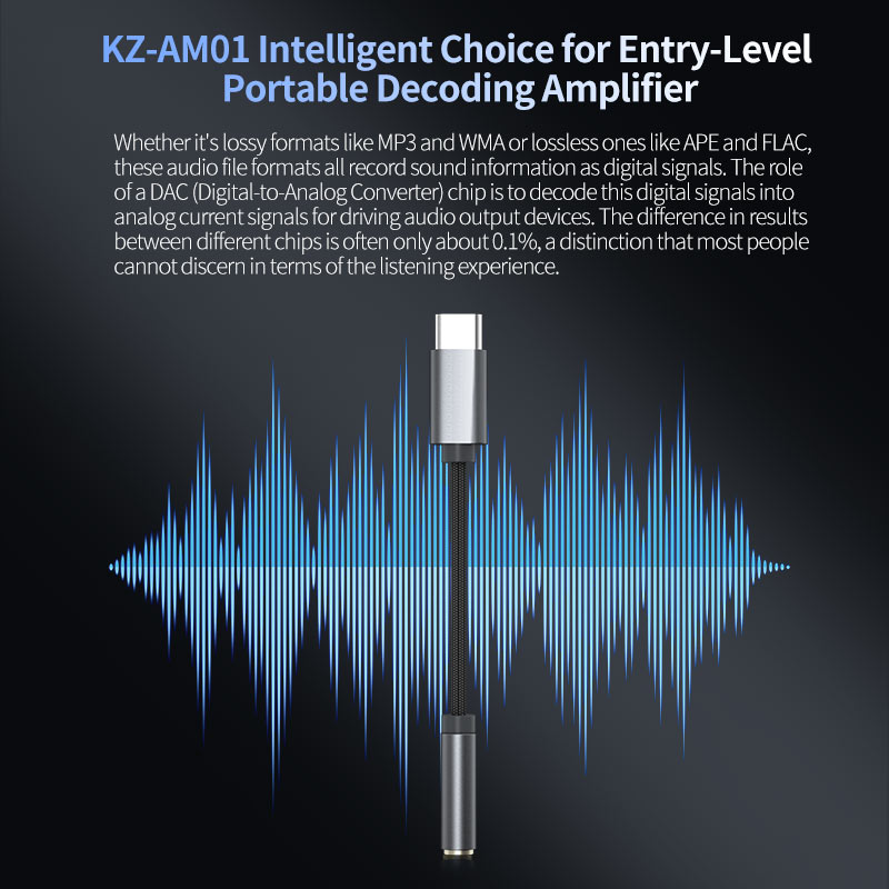 Adaptador de Audio KZ AM01 Tip - Headphone Amplifier Portable Dac Usb reseña y precio