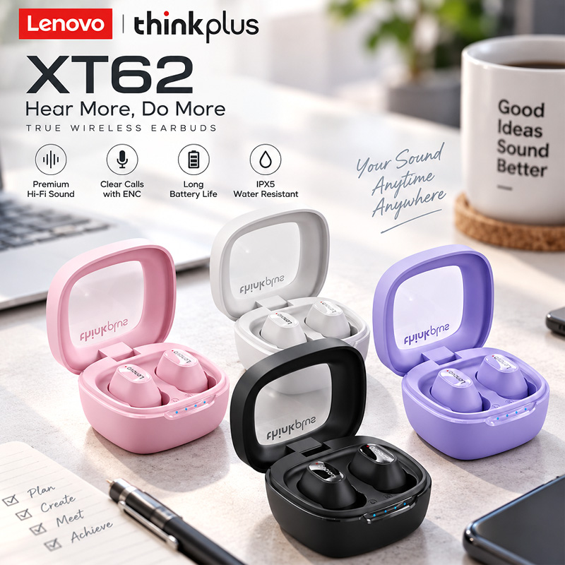 Audífonos Lenovo XT62 Bluetoot - Active Noise Cancelling Headphones Over Ear reseña y precio