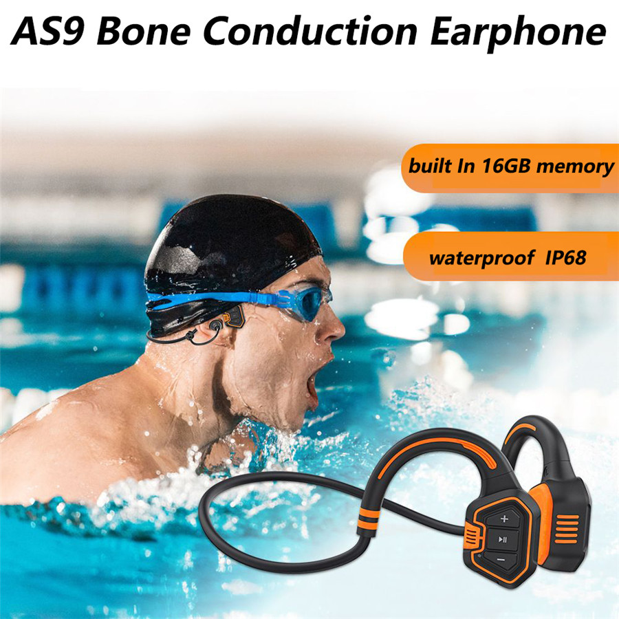 IP68 Swimming Headset New AS9  - Bone Conduction Headphones Swimming Ip68 reseña y precio
