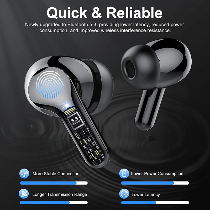 UYUXIO TWS auriculares inalámb - Noise Cancelling Earbuds Tws Transparency reseña y precio