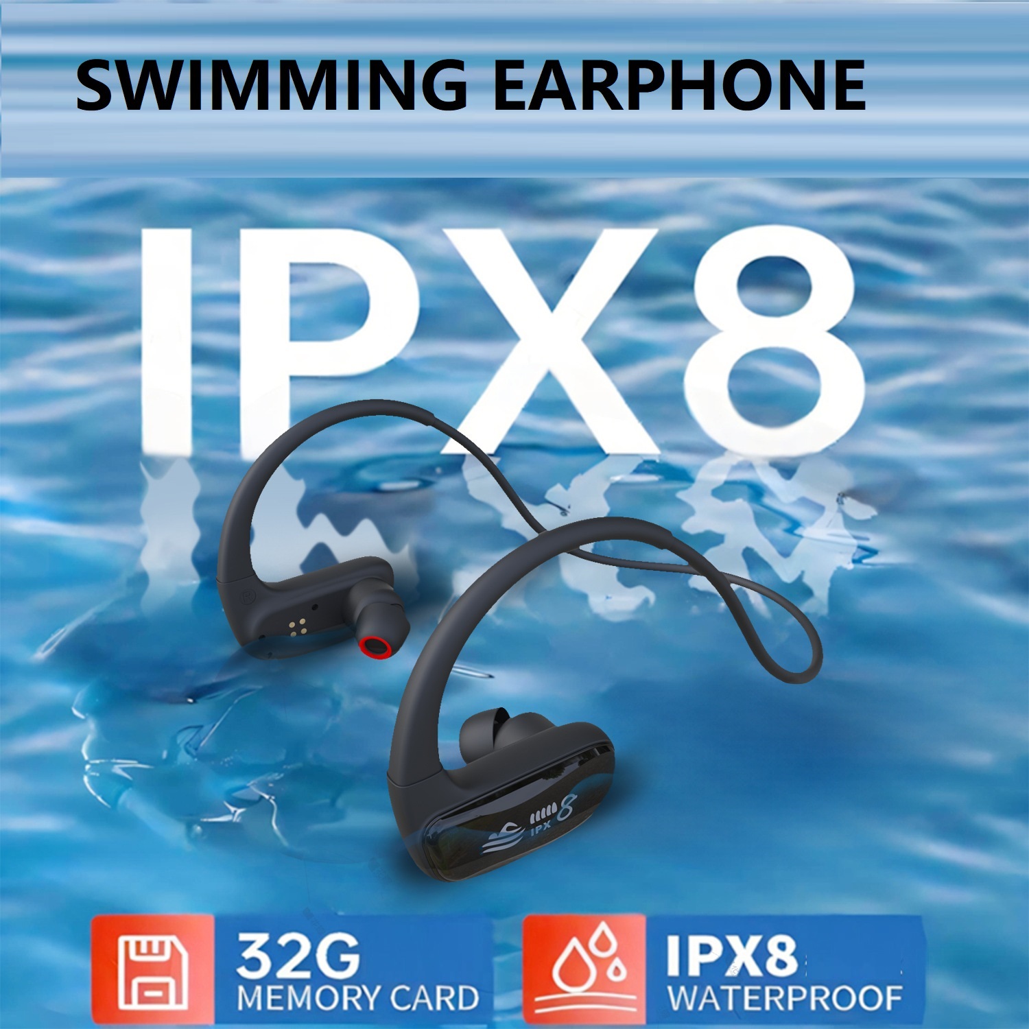 Auriculares para nadar, reprod - Bone Conduction Headphones Swimming Ip68 reseña y precio