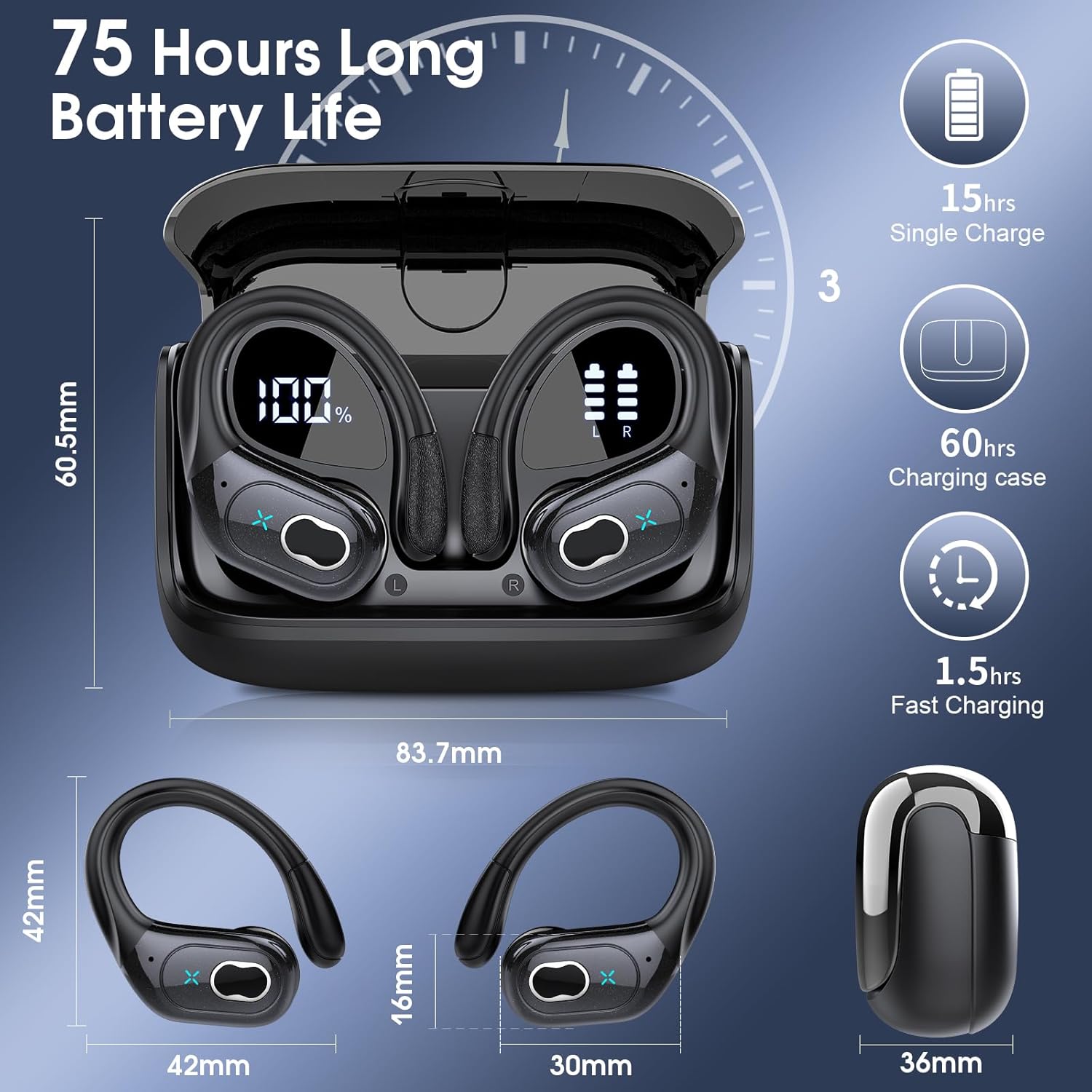 Auriculares HD65 TWS Bluetooth - Active Noise Cancelling Headphones Over Ear reseña y precio