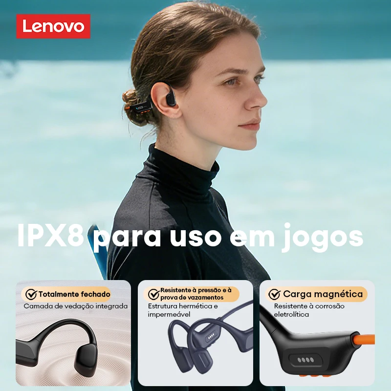 Lenovo S106, auriculares de co - Bone Conduction Headphones Swimming Ip68 reseña y precio